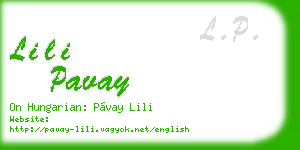 lili pavay business card
