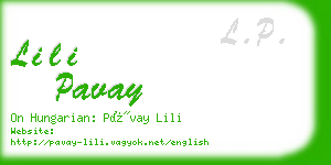 lili pavay business card